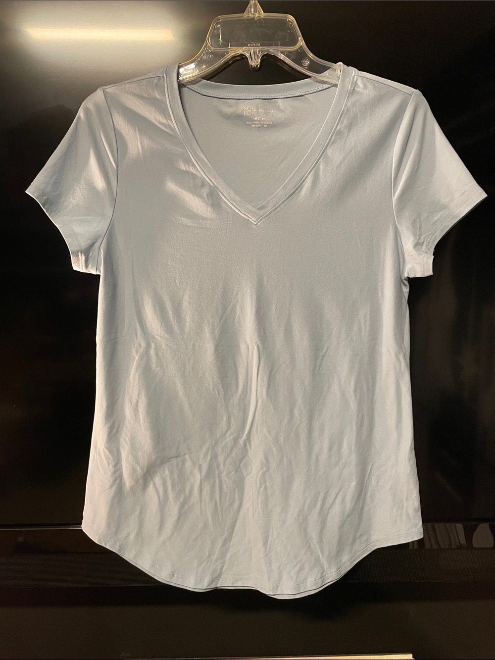 No Boundaries Light Blue V-Neck Short Sleeve Tee